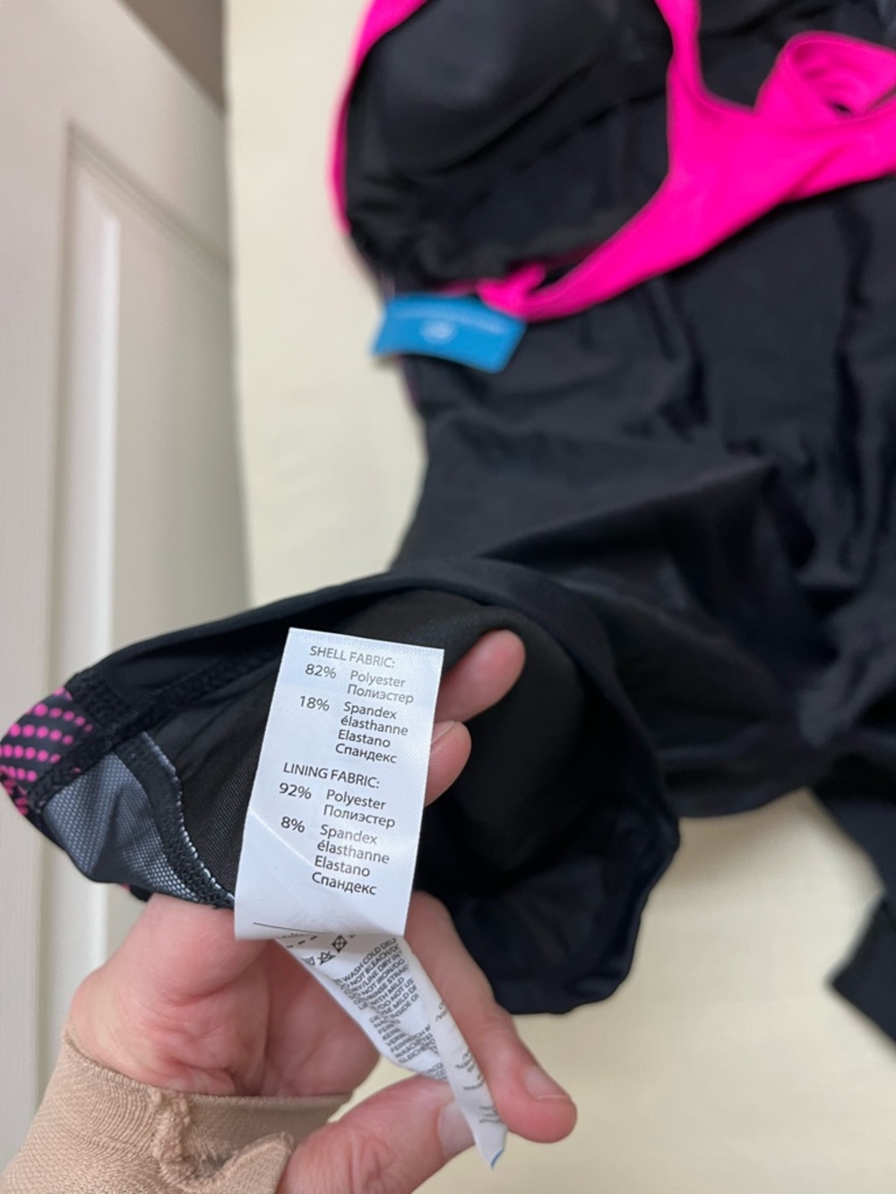 NWT Halcurt 2XL black/pink athletic boyshort swimsuit - Picture 7 of 11